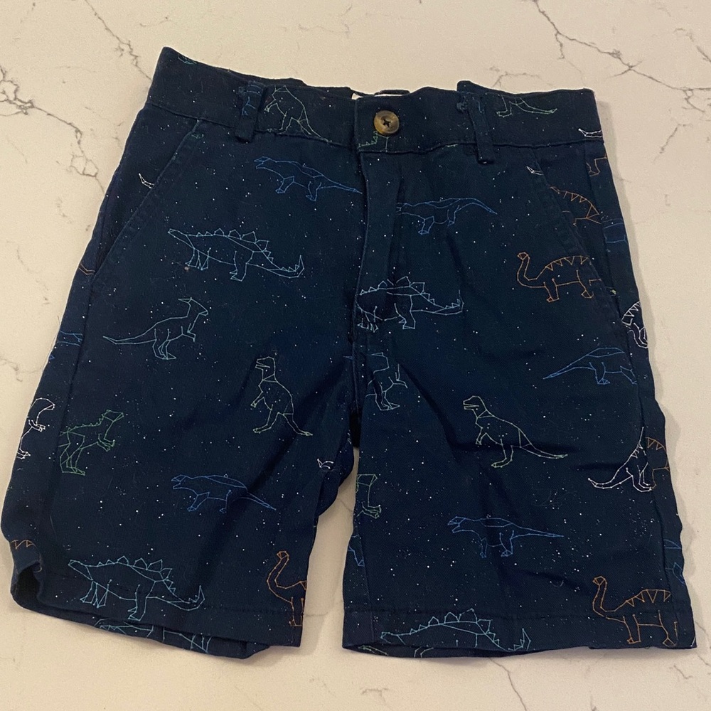 Navy Dinosaur Print Kids Shorts